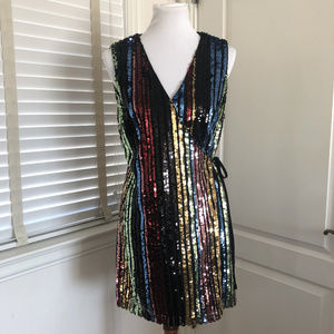Multi-Color Sequin Wrap Dress